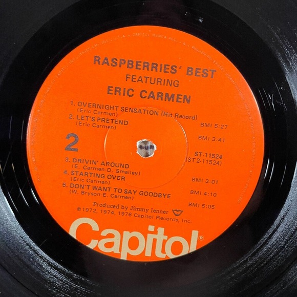 Raspberries' Best Vinyl Record Eric Carmen 1976 Capitol Records Shrink ST-11524 - Picture 10 of 11